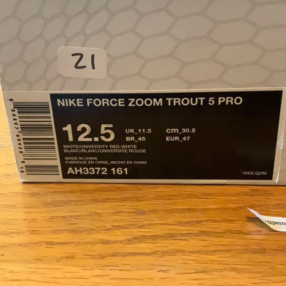 Men’s Size 12.5 Nike Force Zoom Trout 5 Pro Cleats, New In Box - Picture 11 of 11